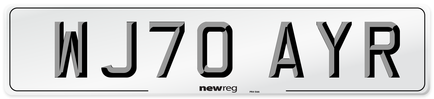 WJ70 AYR Number Plate from New Reg